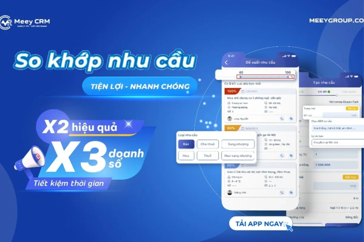 Meey CRM là gì? Tính năng và lợi ích nổi bật cho bất động sản