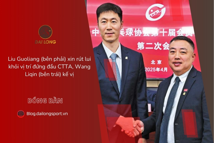Liu Guoliang (bên phải) xin rút lui khỏi vị trí đứng đầu CTTA, Wang Liqin (bên trái) kế vị