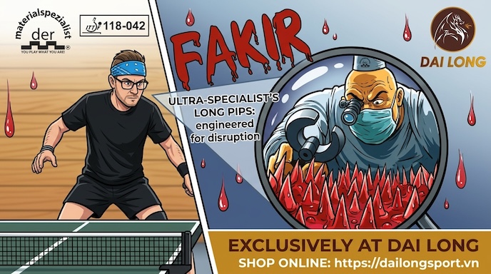 Giới thiệu về Mặt Vợt Bóng Bàn Fakir (gai dài) của Der Materialspezialist (2026)