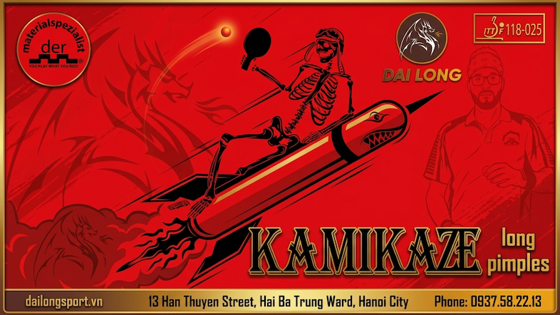 Giới thiệu về mặt vợt bóng bàn Kamikaze (gai dài) của Der-materialspezialist (2026)