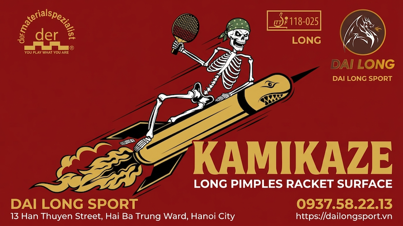 Giới thiệu về mặt vợt bóng bàn Kamikaze (gai dài) của Der-materialspezialist (2026)