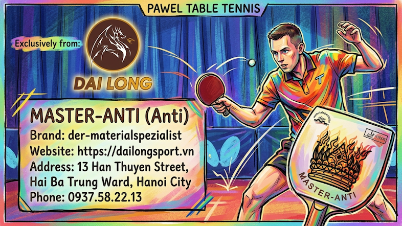 Thông Tin Về Mặt Vợt Bóng Bàn Der Materialspezialist Master-Anti (Anti) mới nhất năm 2026