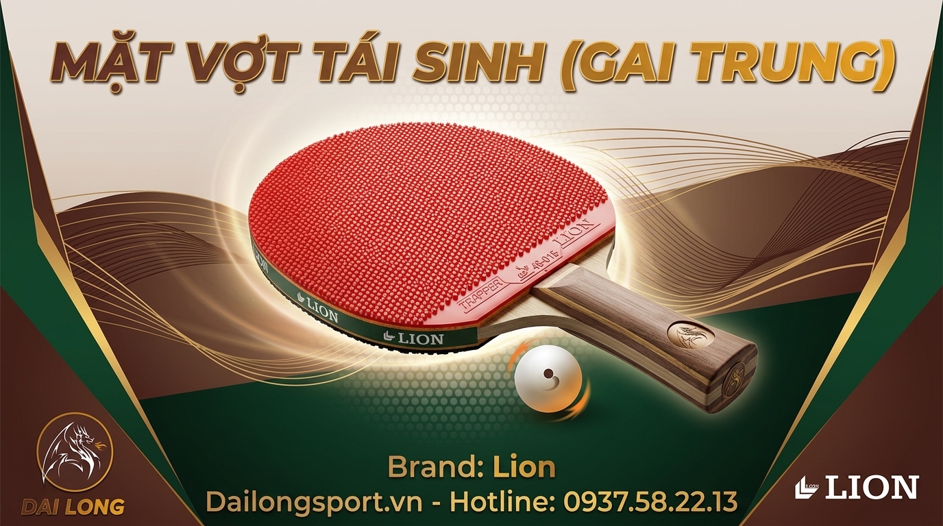 Mặt Vợt Bóng Bàn Lion Trapper (Gai Dài)