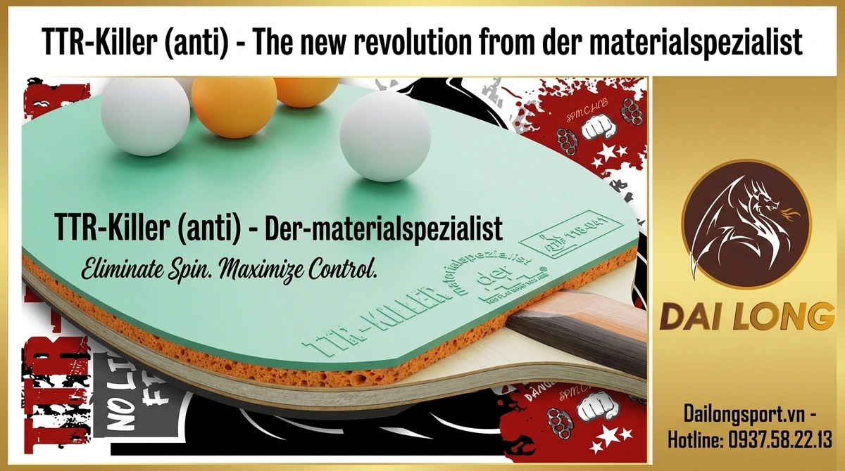 Mặt Vợt Bóng Bàn TTR-Killer (Anti) – Vũ Khí Hủy Diệt Điểm Số Đỉnh Cao Từ Der-materialspezialist