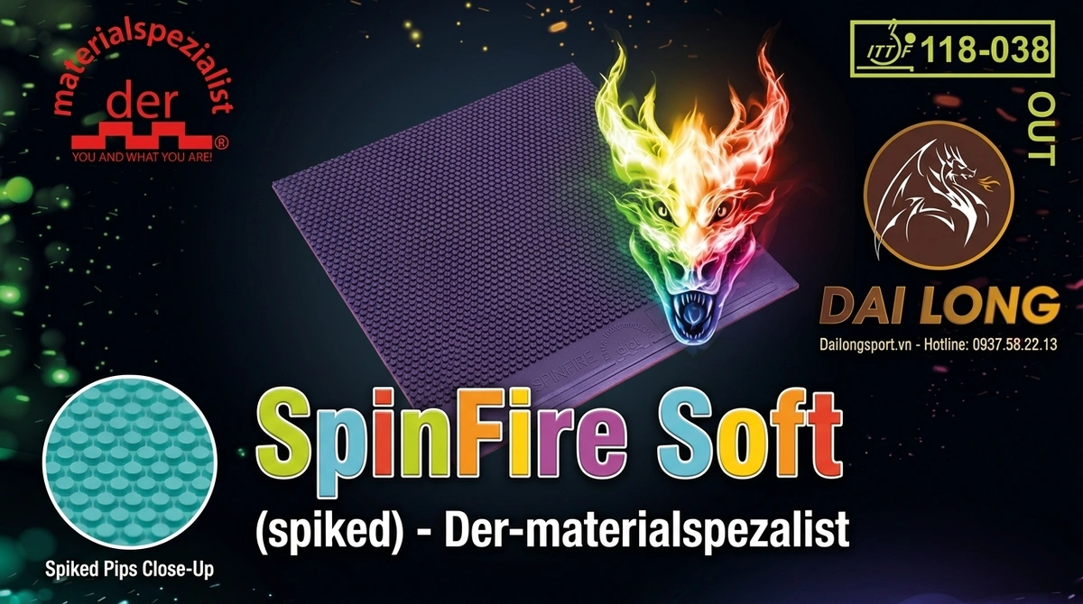Mặt Vợt Gai Công Der-materialspezialist Spinfire Soft