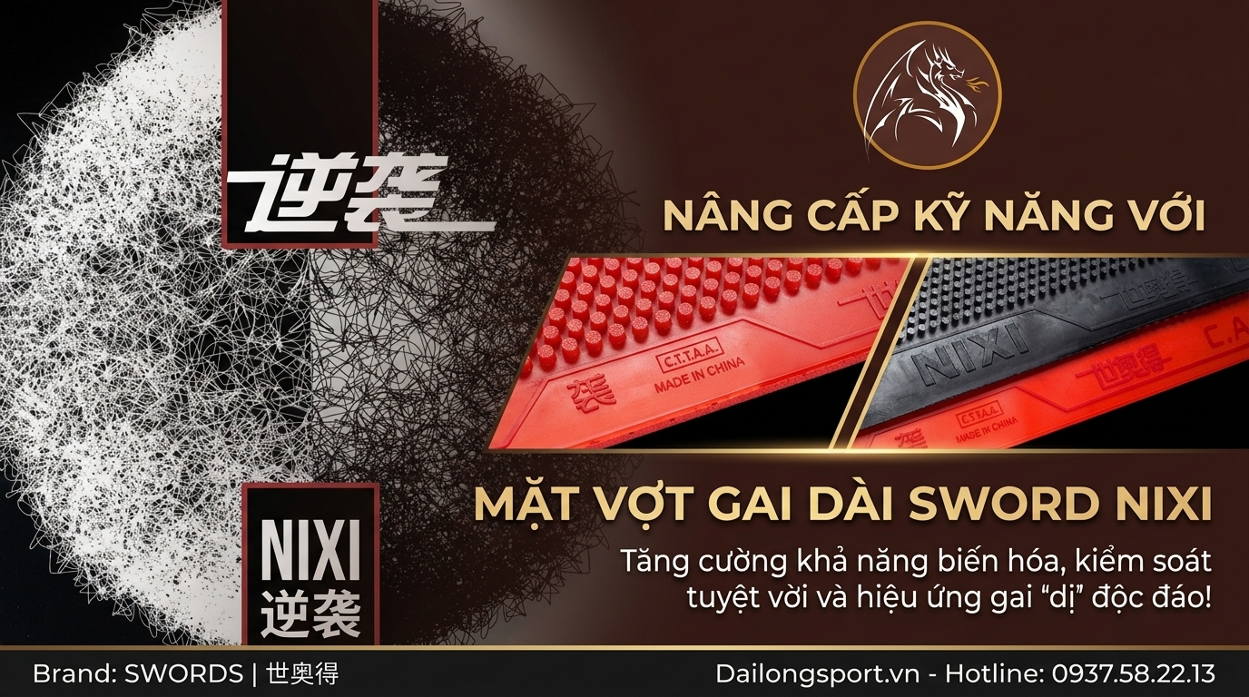 Mặt Vợt Bóng Bàn Sword NiXi (Gai Dài)