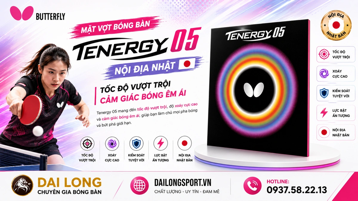 Giải Mã Huyền Thoại Mặt Vợt Bóng Bàn Tenergy 05 Nội Địa Nhật: Tiêu Chuẩn Vàng Của Độ Xoáy