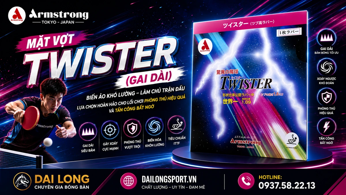 Mặt vợt bóng bàn Twister (gai dài) (1)