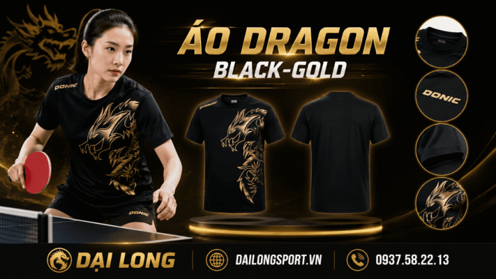 Áo bóng bàn Áo Dragon Black-gold