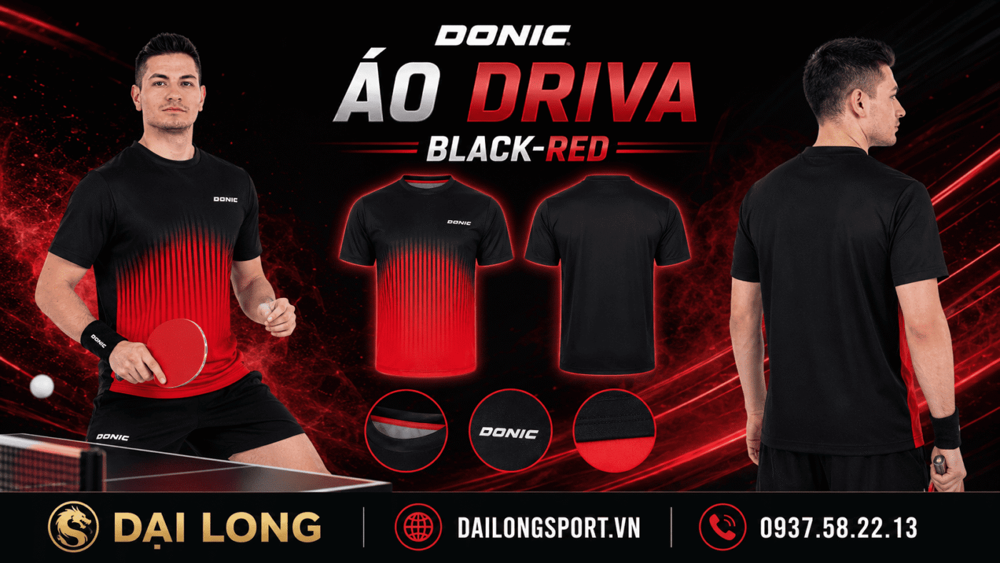 Áo bóng bàn Driva Black-Red