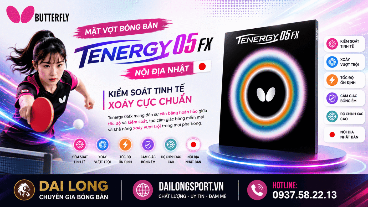 Mặt vợt bóng bàn - Tenergy 05fx nội địa Nhật