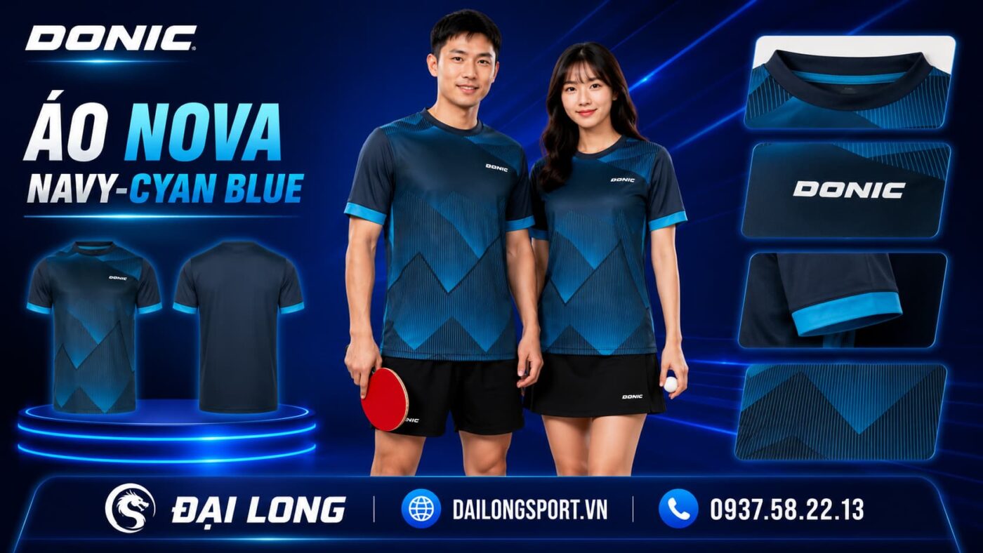 Áo Nova navy-cyan blue