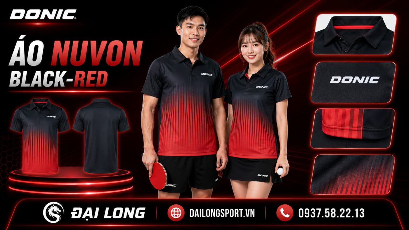Áo bóng bàn Áo Nuvon Black-Red
