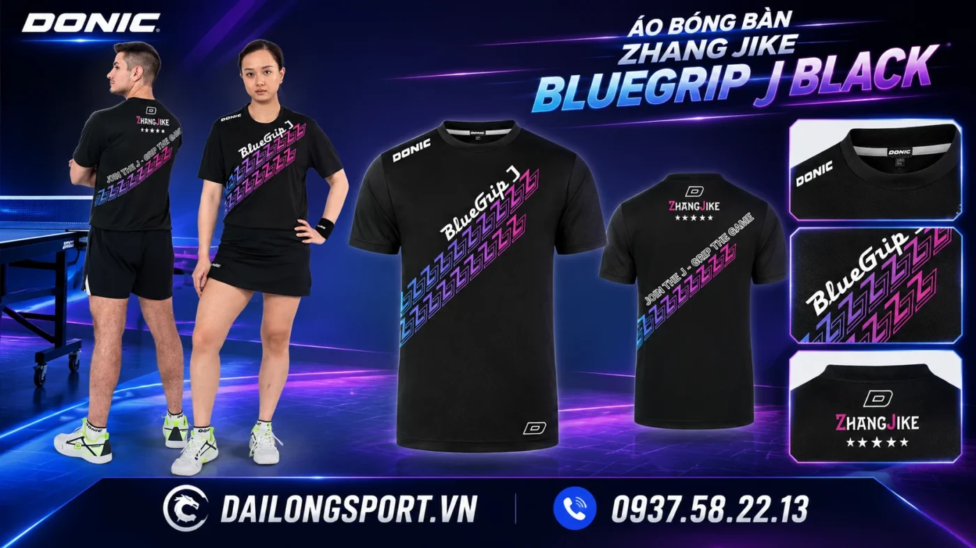 Áo bóng bàn Zhang Jike Bluegrip J black