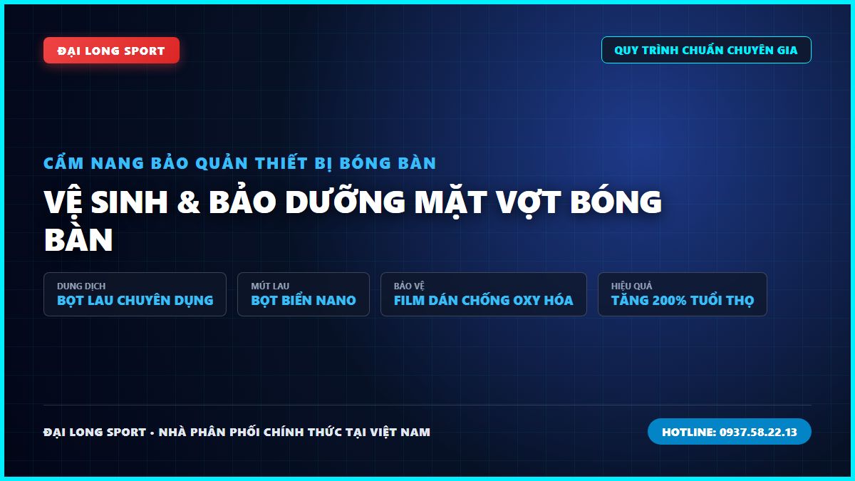VỆ SINH & BẢO DƯỠNG MẶT VỢT BÓNG BÀN