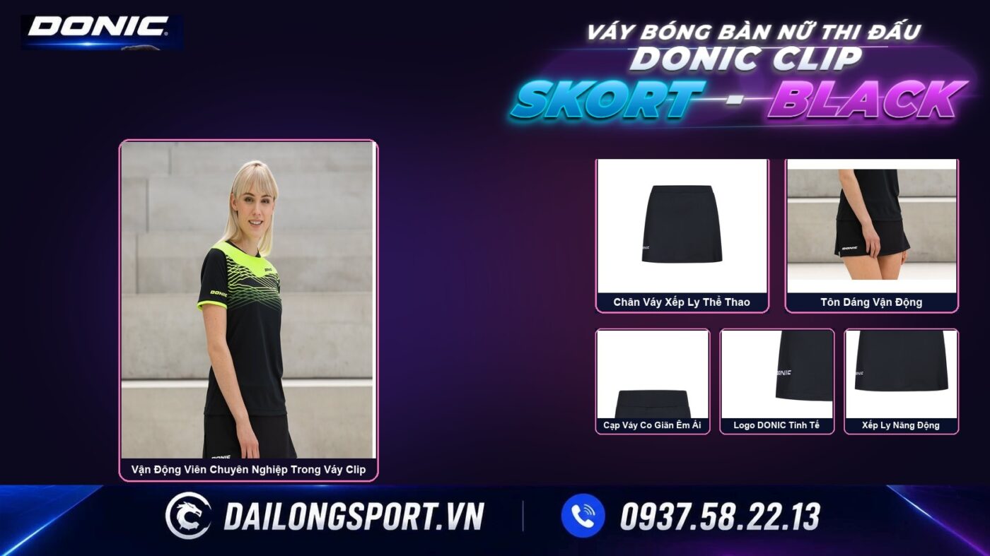 Review Toàn Diện Váy Bóng Bàn Nữ DONIC Clip Chính Hãng