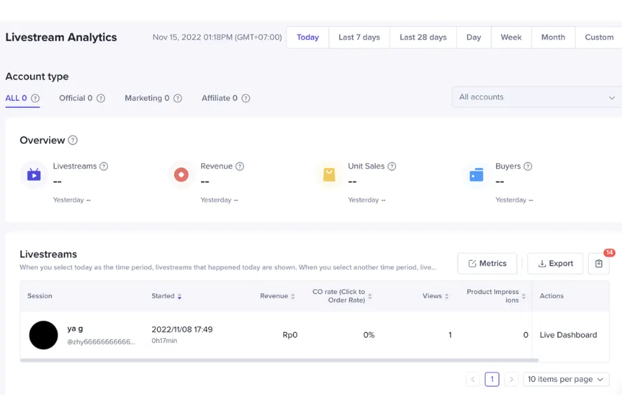 Xem lại hiệu suất của nhiều buổi Live