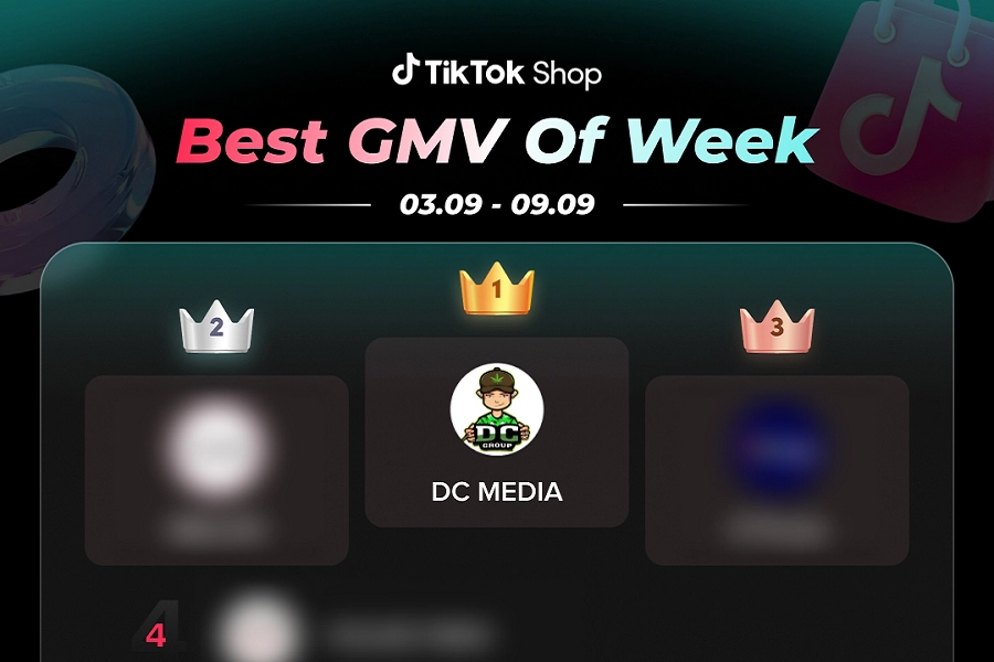 DC Media liên tục đứng đầu trong top các MCN có doanh thu tốt nhất trên TikTok Shop
