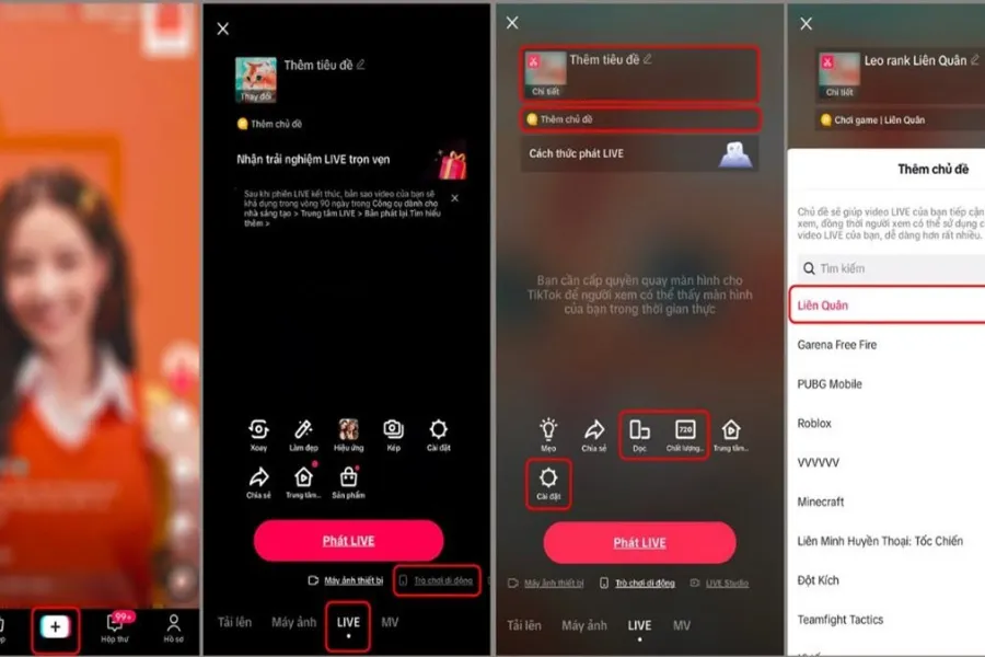 live TikTok chơi game