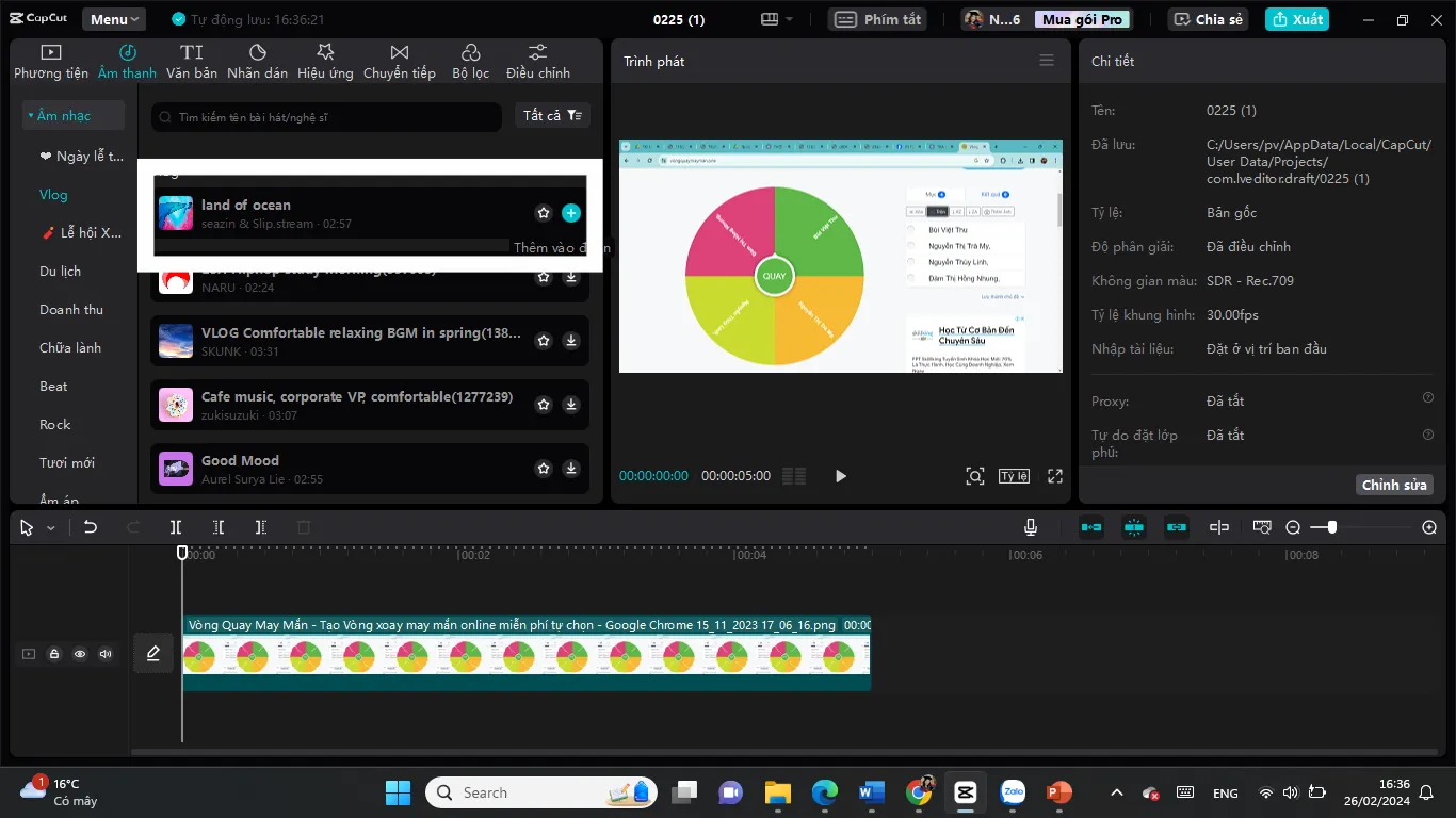 Quy trình đồng bộ hóa âm thanh vào video TikTok bằng CapCut