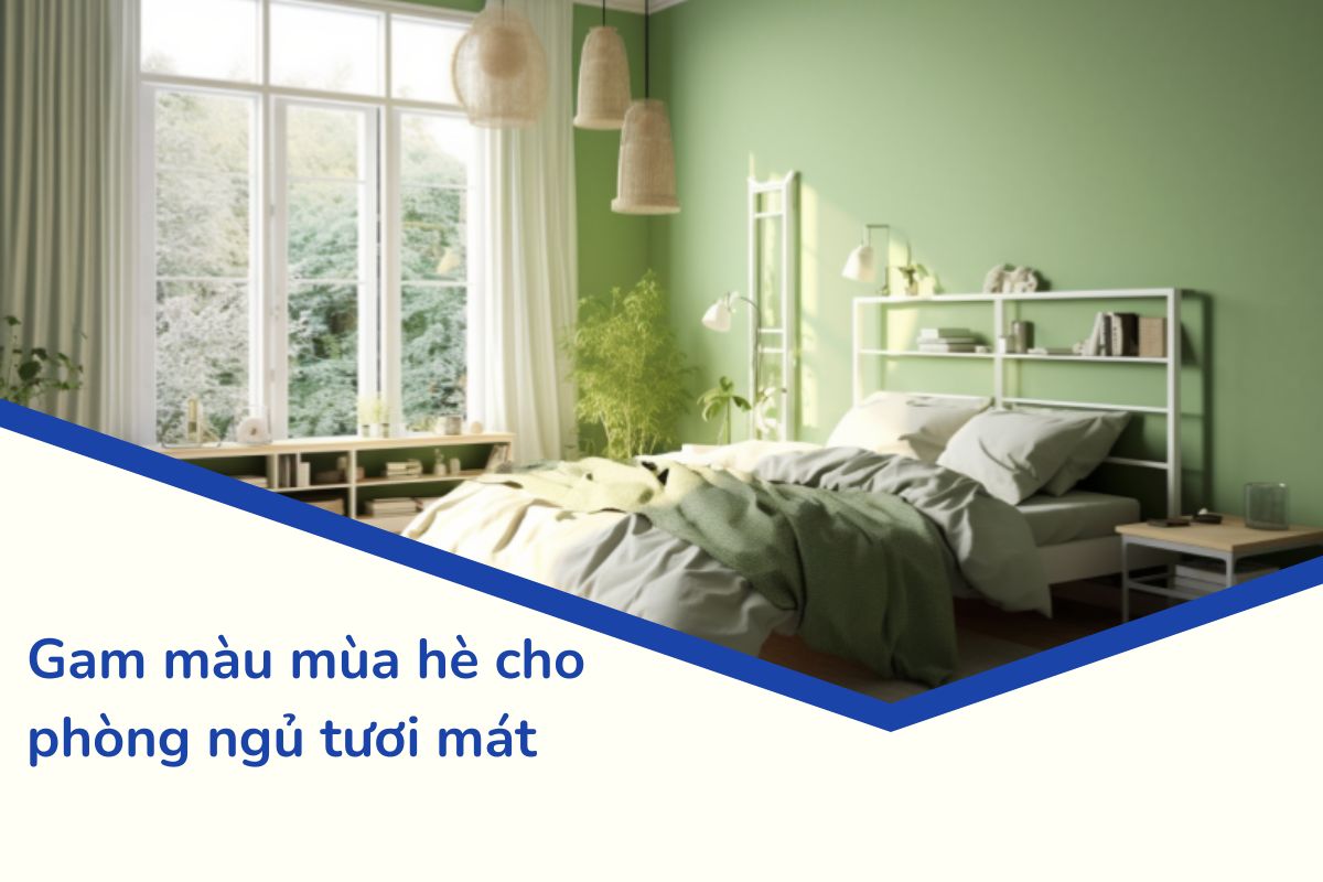 Gam màu mùa hè cho phòng ngủ tươi mát