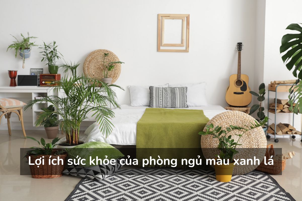 Lợi ích sức khỏe của phòng ngủ màu xanh lá