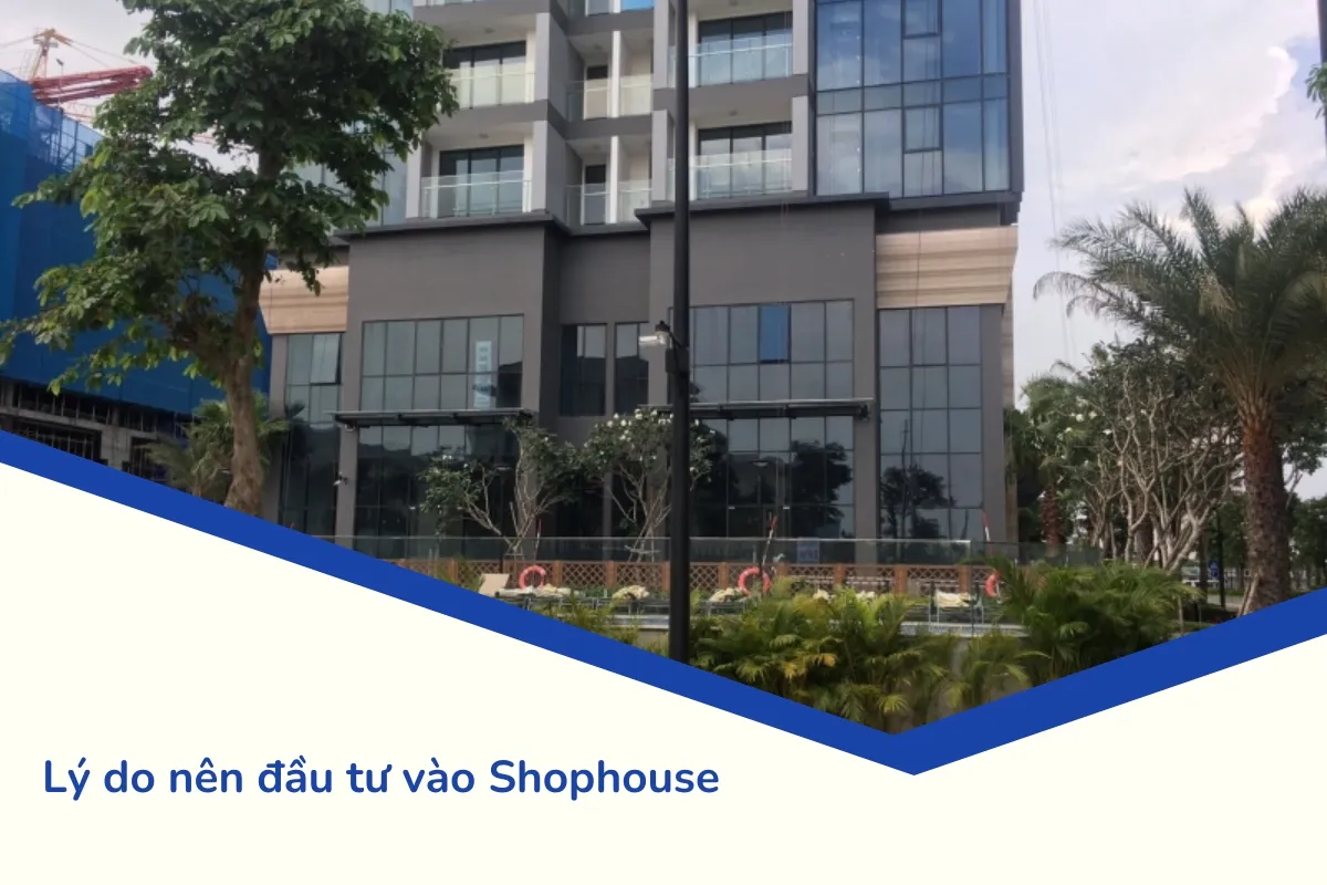 Khu vực shophouse đông đúc với nhiều người mua sắm