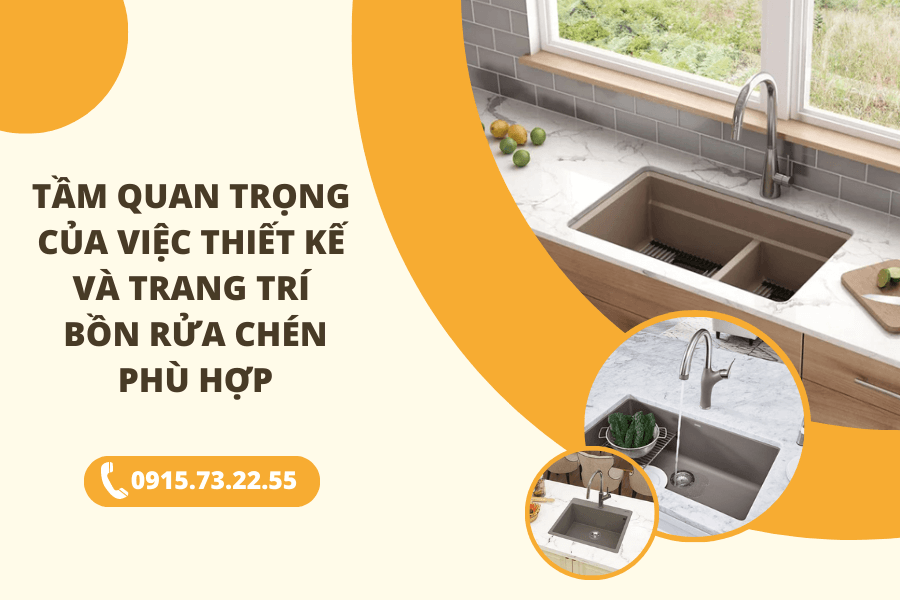 Thiết kế và trang trí bồn rửa chén phù hợp với không gian