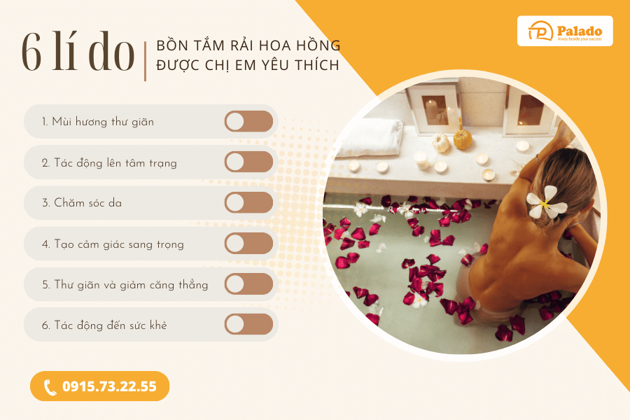 Tại sao bồn tắm rải hoa hồng lại được chị em yêu thích (2) Tại sao bồn tắm rải hoa hồng lại được chị em yêu thích