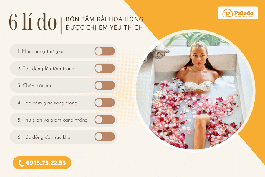 Tại sao bồn tắm rải hoa hồng lại được chị em yêu thích (3) Kết hợp hoa hồng cùng các nguyên liệu tự nhiên khác