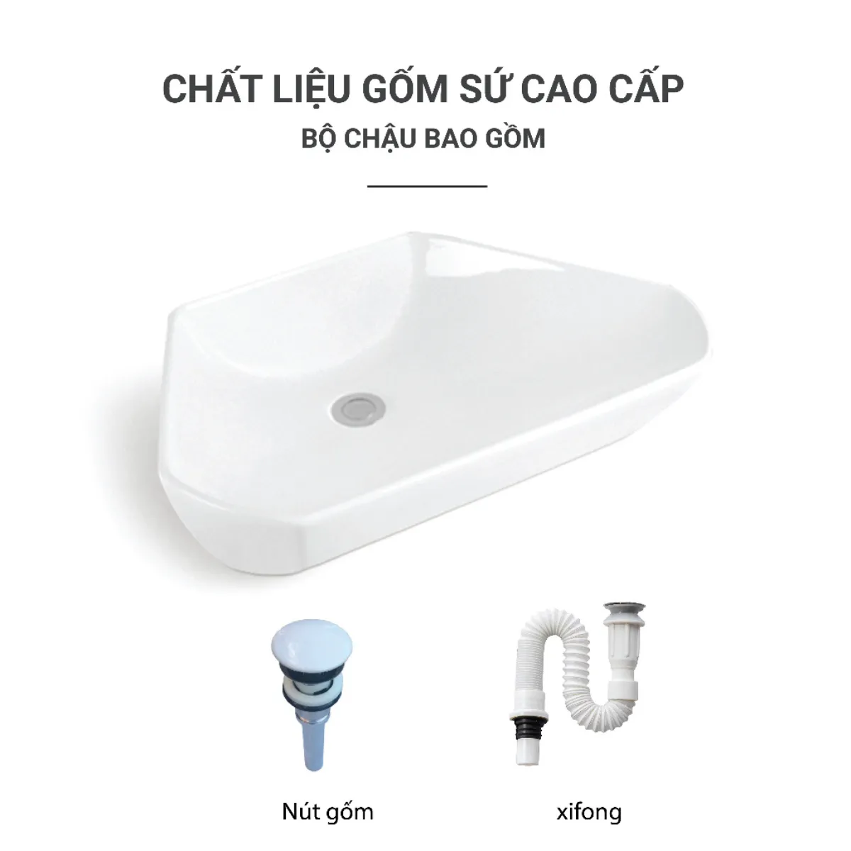 Thông số kỹ thuật của chậu rửa lavabo Palado PLD668F dương bàn