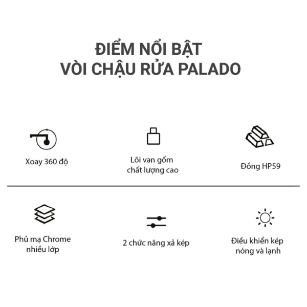 Tính năng độc đáo của vòi chậu Palado PLD201C