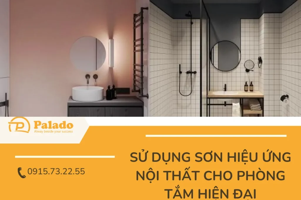 Sử dụng sơn hiệu ứng nội thất cho phòng tắm hiện đại