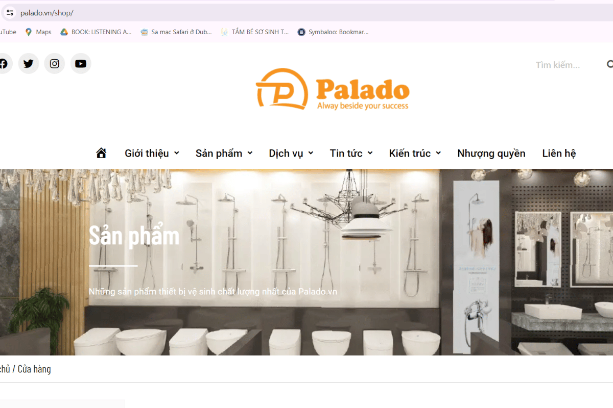 Mua sắm thiết bị vệ sinh Palado Bắc Giang online an toàn, tiện lợi