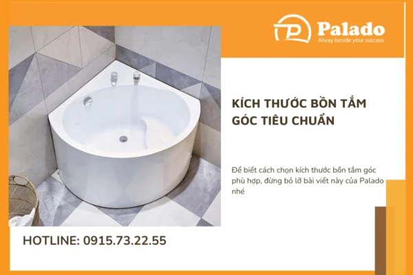 Kích thước bồn tắm góc tiêu chuẩn