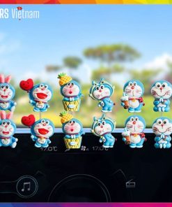 Set mèo doremon lắc lư trang trí nội thất xe ô tô, bàn làm việc, bàn học set 6 mèo doremon