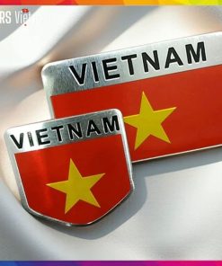Tem nhôm cờ Việt Nam dán xe ô tô, xe máy, sử dụng băng dính 3m chắc chắn