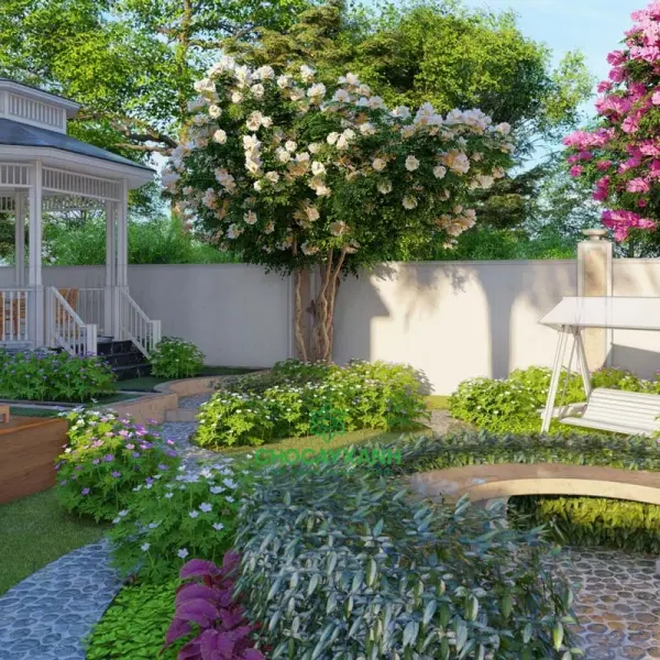 Mẫu nhà vườn hoa