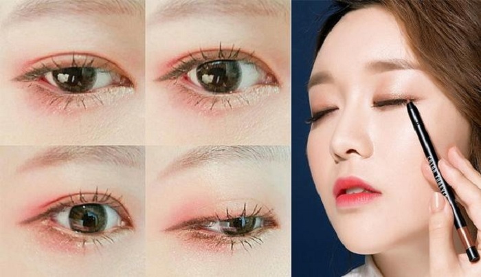 Kẻ eyeliner trong trang điểm mắt mí lót