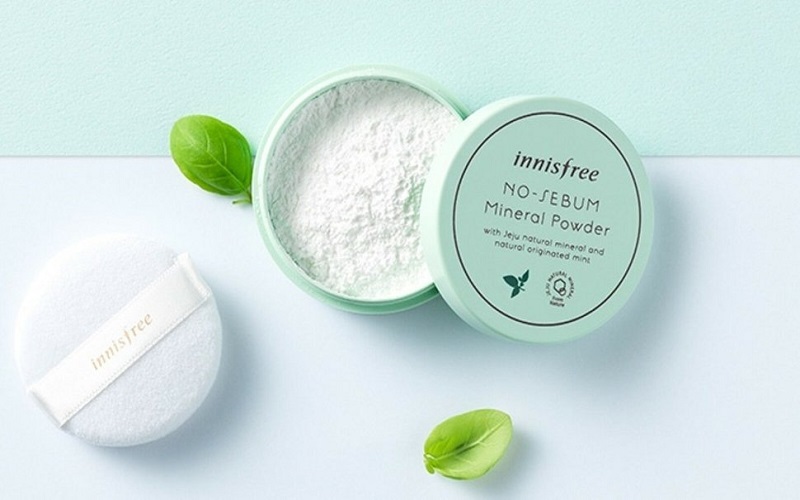 Phấn phủ No-Sebum Mineral Powder Innisfree an toàn với bảng thành phần 100% từ thiên nhiên
