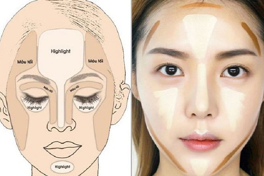 Highlight giúp mũi cao và thon hơn