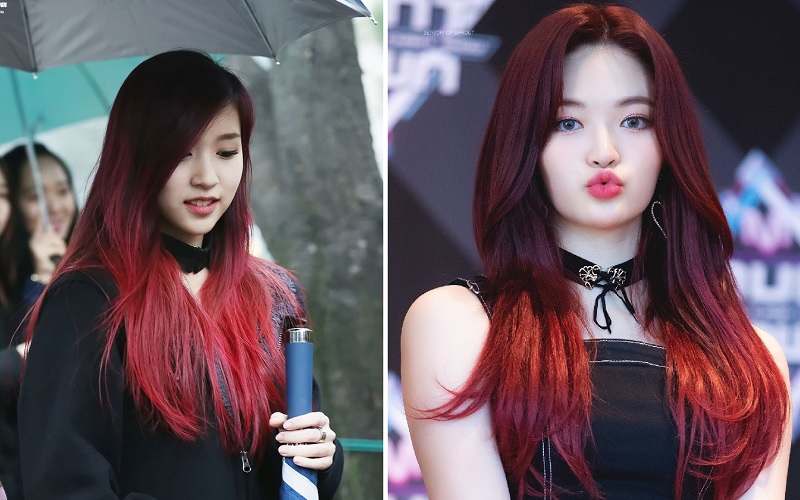 Tóc màu đỏ khói ombre