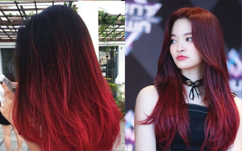 Màu tóc nhuộm màu đỏ rượu vang cực chất cho những cô nàng thích máu lửa