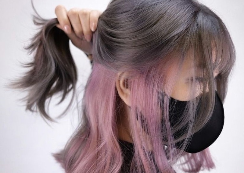 Tóc màu hồng khói nhuộm ẩn là hot trend đình đám trong cộng đồng làm đẹp