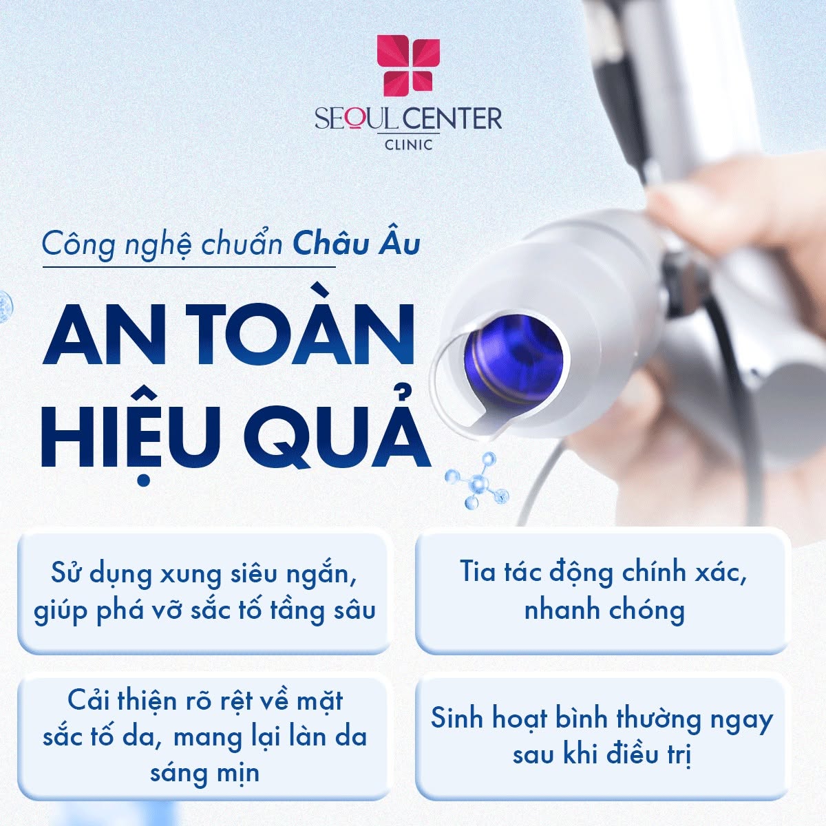 Laser Sắc Tố Matrix sử dụng xung siêu ngắn phá vỡ sắc tố tầng sâu cải thiện làn da sáng khỏe hơn