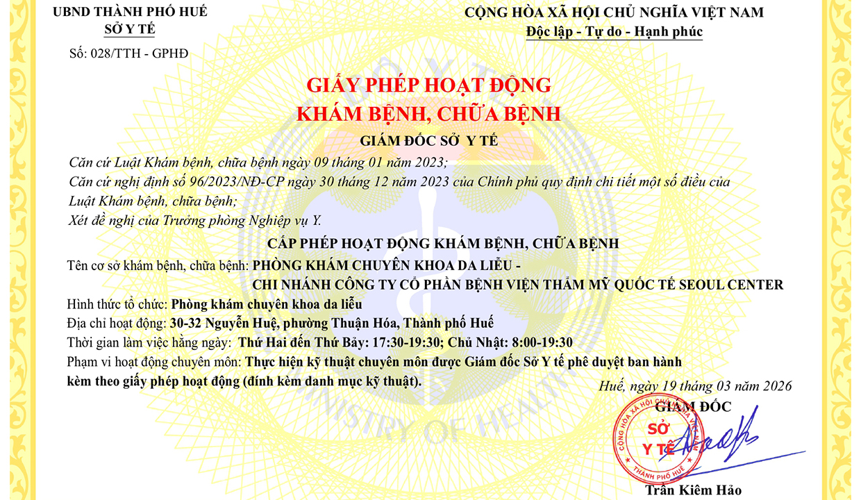 Bằng cấp Seoul Clinic 1