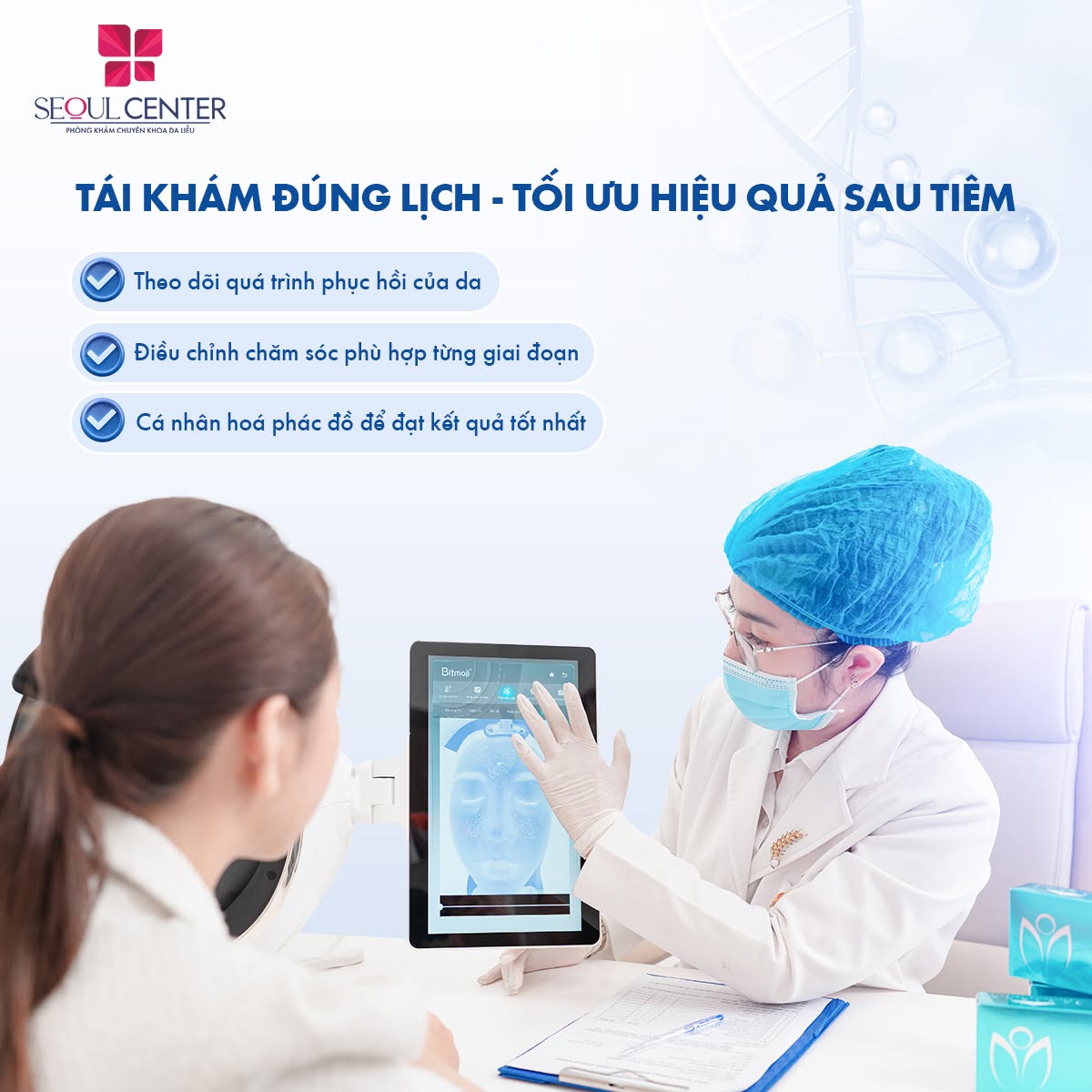 Bác sĩ chuyên môn giỏi sẽ là người trực tiếp thăm khám, tiêm và tái khám cho khách hàng cho đến khi trị dứt điểm sẹo