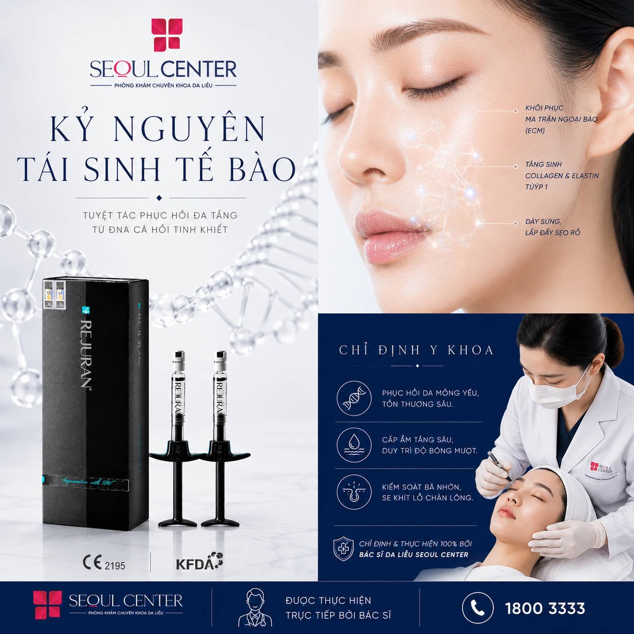 Rejuran Healer giúp củng cố hàng rào bảo vệ sinh học, cấp ẩm, kiểm soát bã nhờn cực kỳ tốt