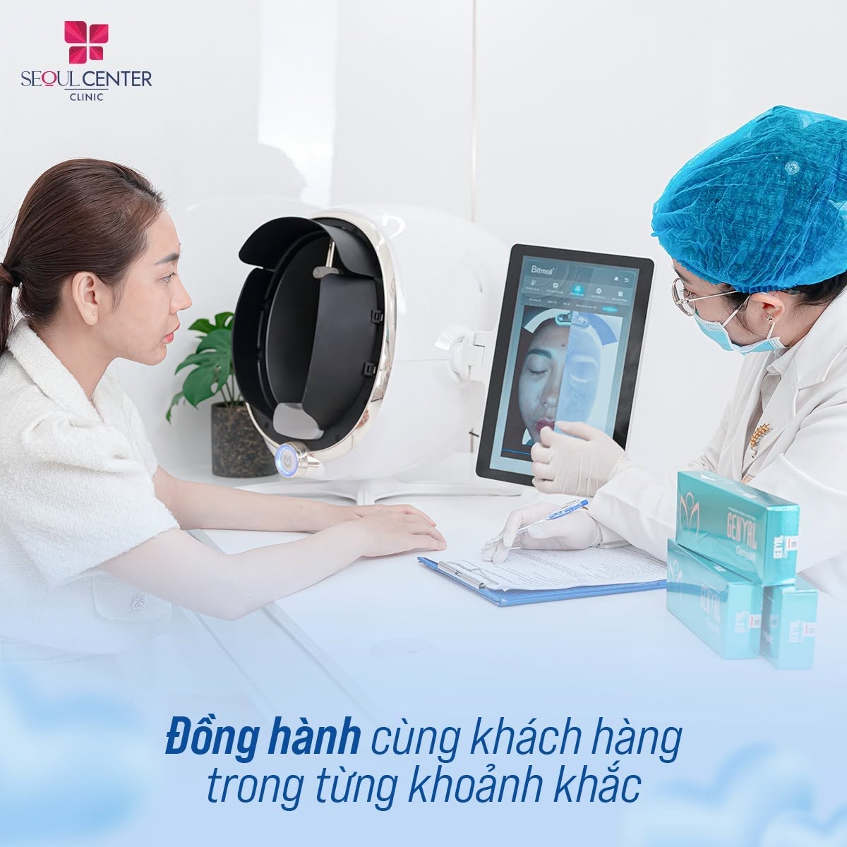 Bác sĩ tại Seoul Center Clinic trực tiếp tư vấn phác đồ phù hợp với tình trạng da khách hàng