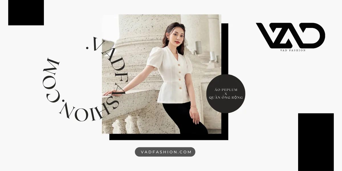 Phối áo Peplum với quần ống rộng – Đẳng cấp thanh lịch